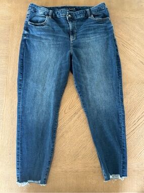 American Eagle Outfitters Blue Cropped High-Rise Skinny Jeans